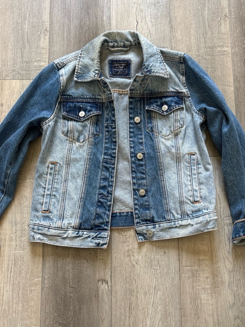 Abercrombie & Fitch Two-Tone Blue Denim Jacket Womens